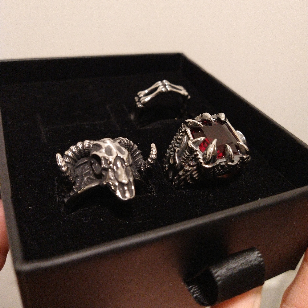 Gothic style stainless steel rings